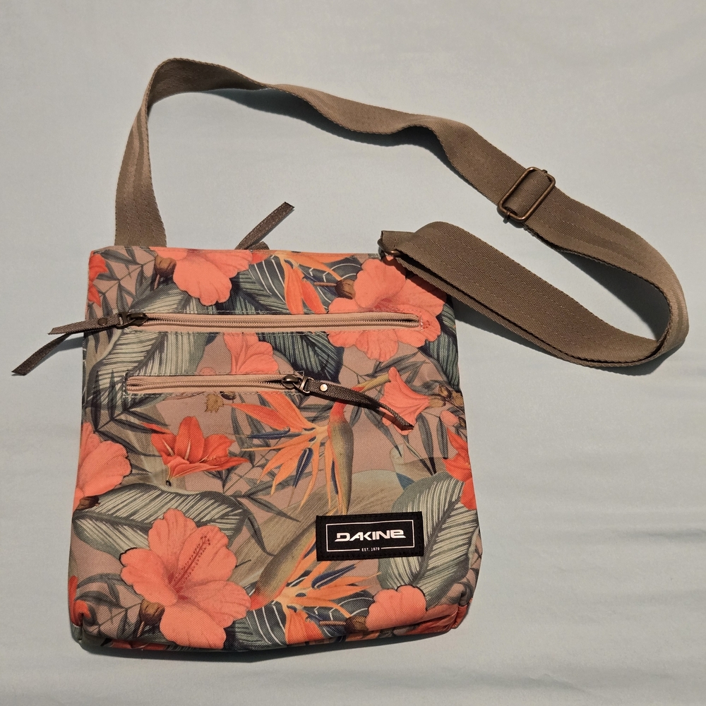 Dakine Floral Crossbody Bag - Coral and Green